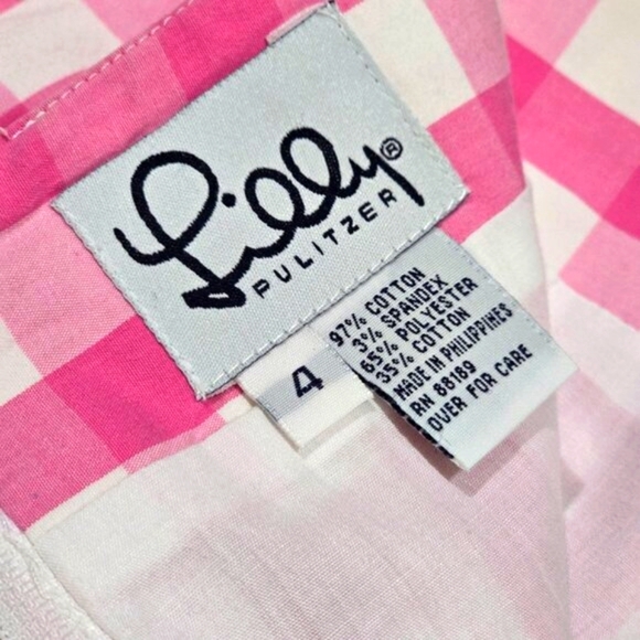 Lilly Pulitzer Daisy Skirt – Pink Gingham, Embroidered, Y2K Cottagecore – Sz 4 E - Picture 5 of 10